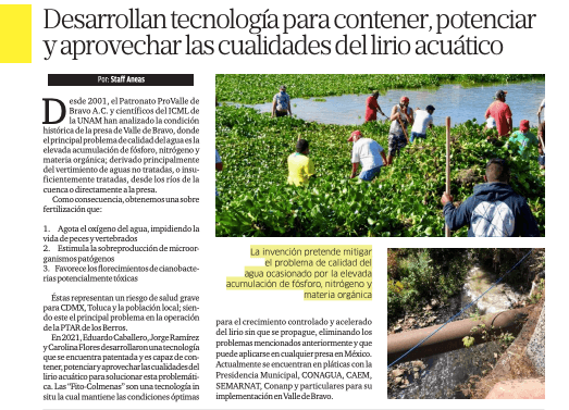 Fito-colmenas en la publicación de referencia del sector hídrico mexicano
